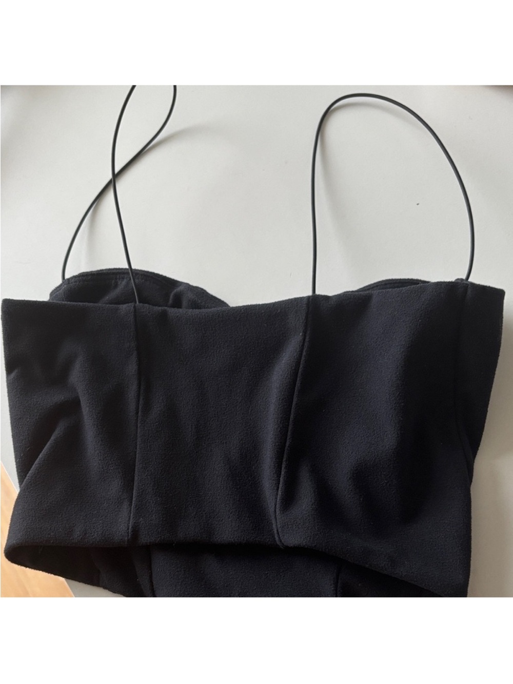 Joah Brown Black Corset Crop Top with Spaghetti Straps - Picture 4 of 6